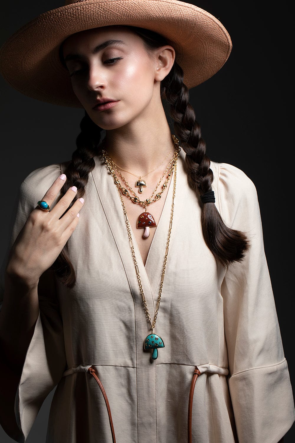 BRENT NEALE-Medium Knot Link Necklace-YELLOW GOLD