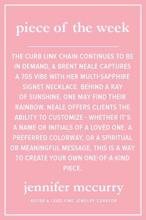 BRENT NEALE-Narrow Sunshine Signet Pendant Necklace-YELLOW GOLD