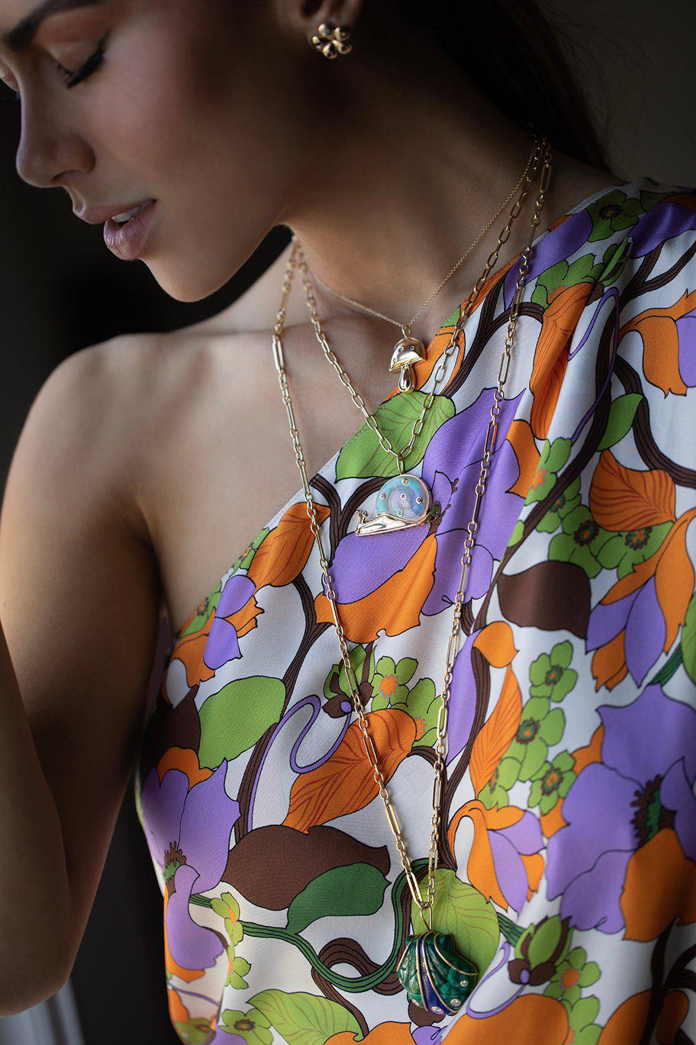 BRENT NEALE-Opal Snail Necklace-YELLOW GOLD