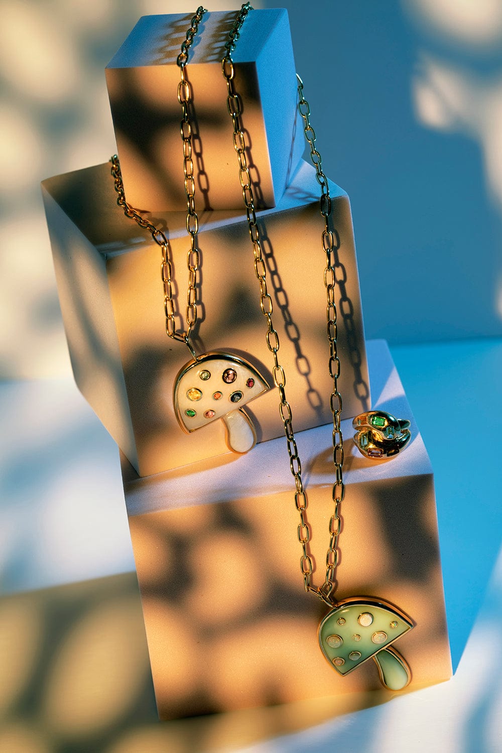 BRENT NEALE-Peruvian Opal Magic Mushroom Necklace-YELLOW GOLD