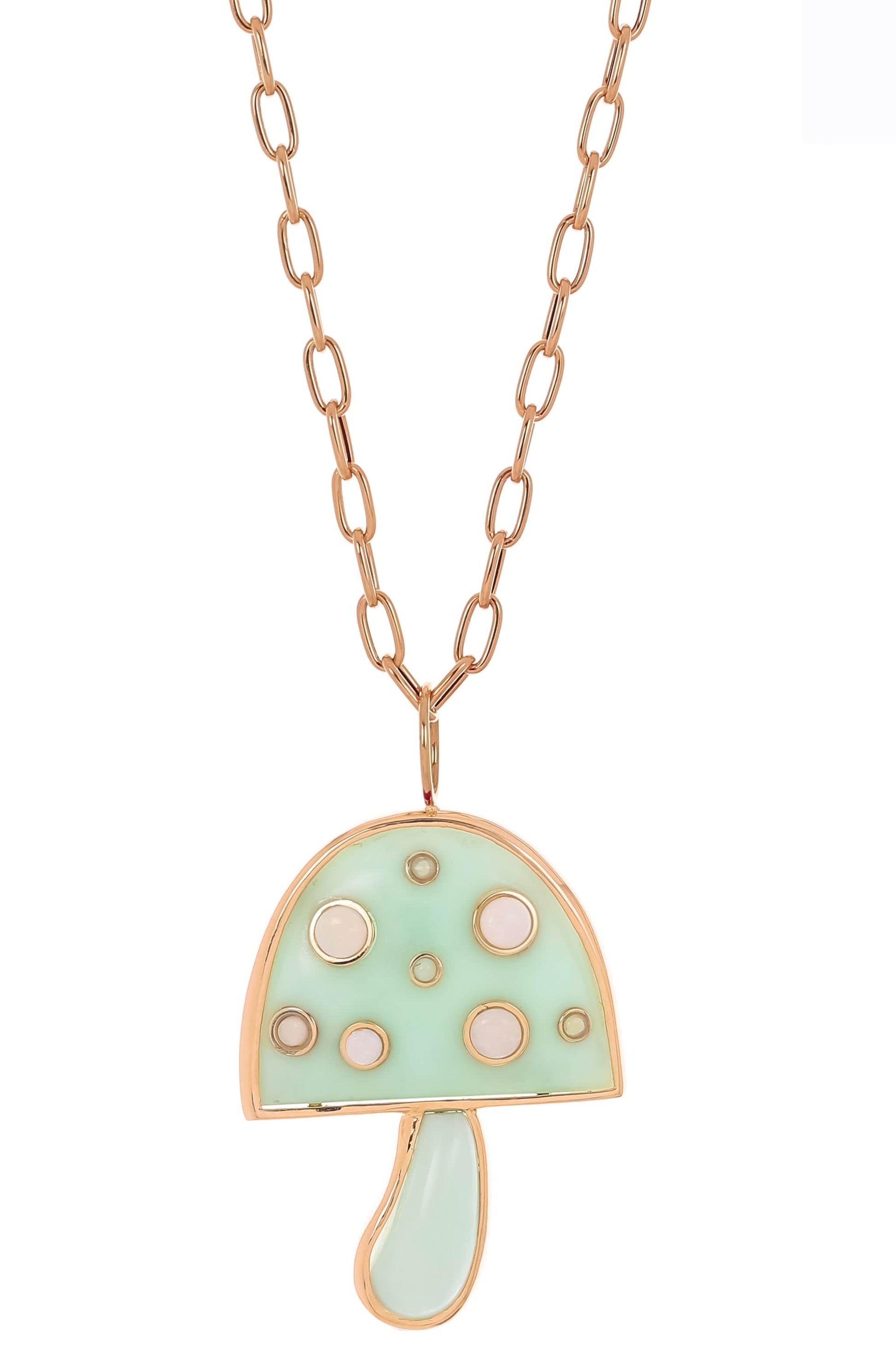 BRENT NEALE-Peruvian Opal Magic Mushroom Necklace-YELLOW GOLD