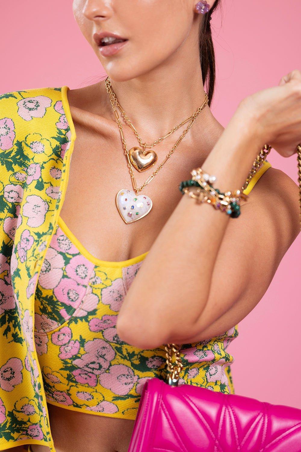 BRENT NEALE-Puffy Heart Necklace-YELLOW GOLD