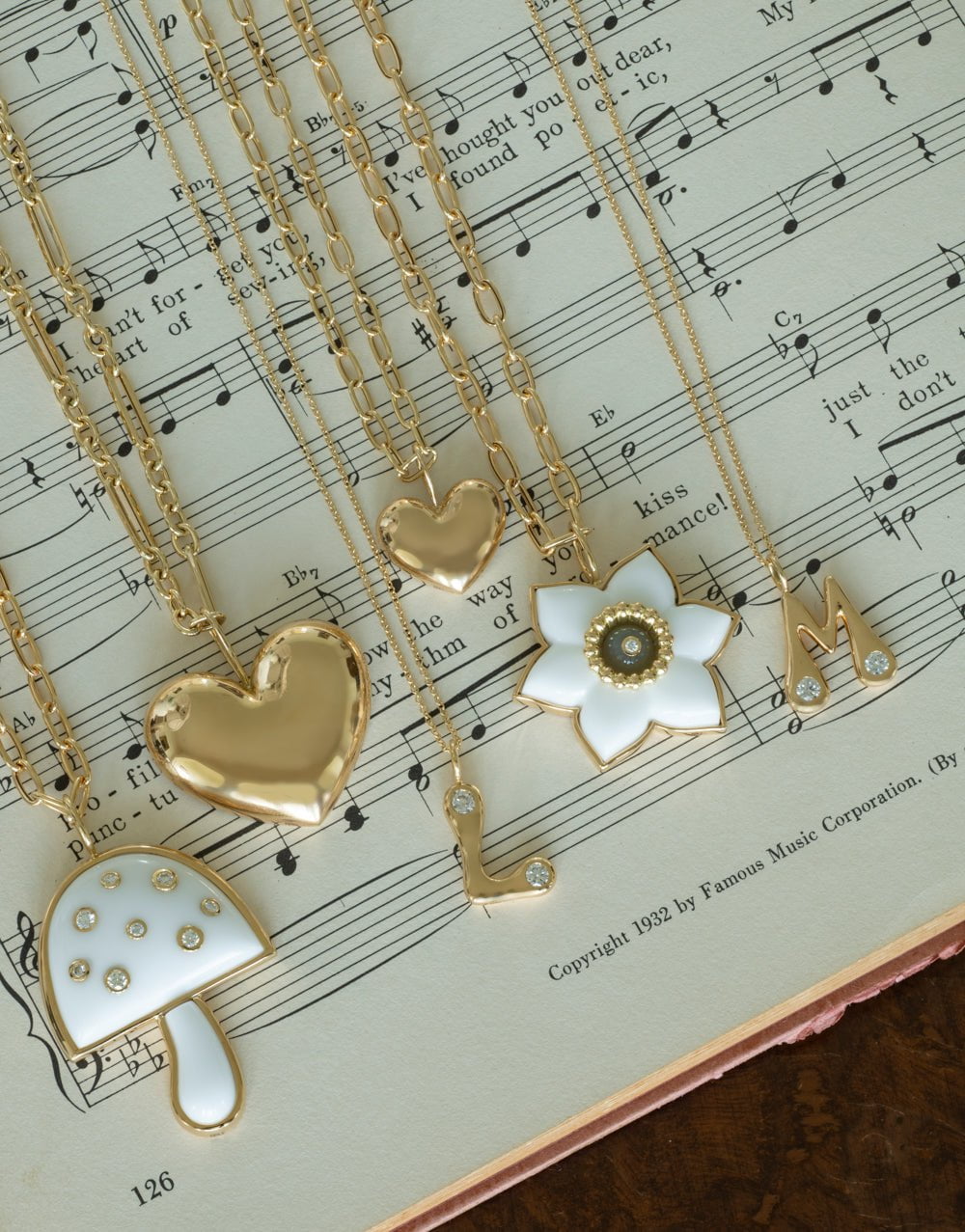 BRENT NEALE-White Agate Daffodil Necklace-YELLOW GOLD