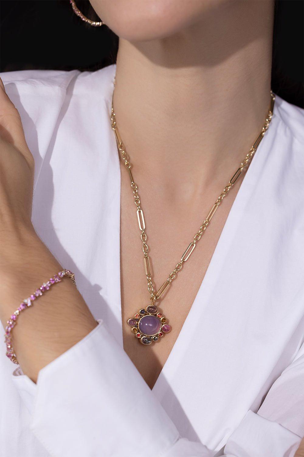 BRENT NEALE-Wildflower Pendant Necklace-YELLOW GOLD