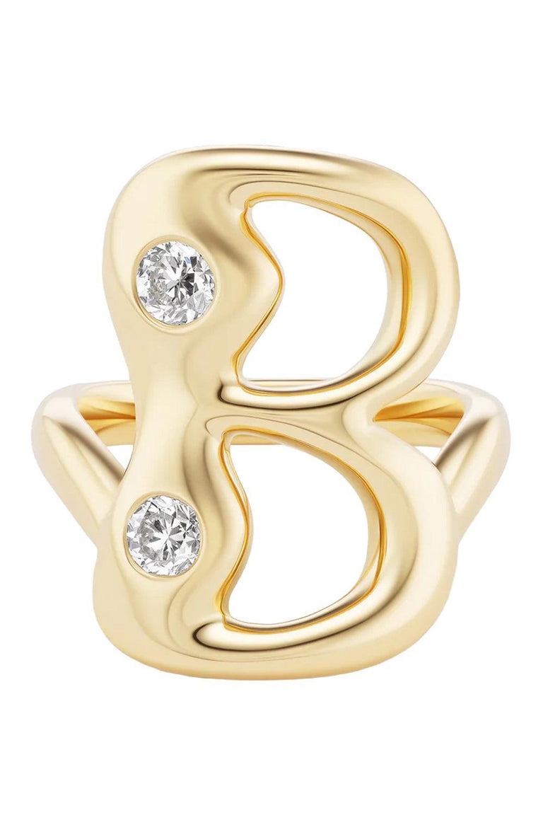 Diamond B Bubble Ring