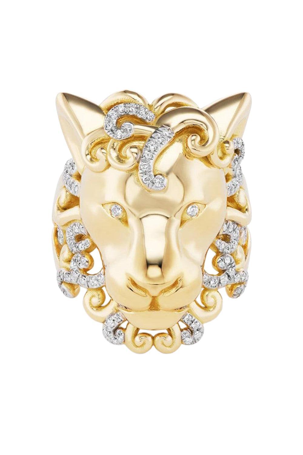 Leo Zodiac Ring-YELLOW GOLD-7.5-JEWELRYFINE JEWELRING-BRENT NEALE
