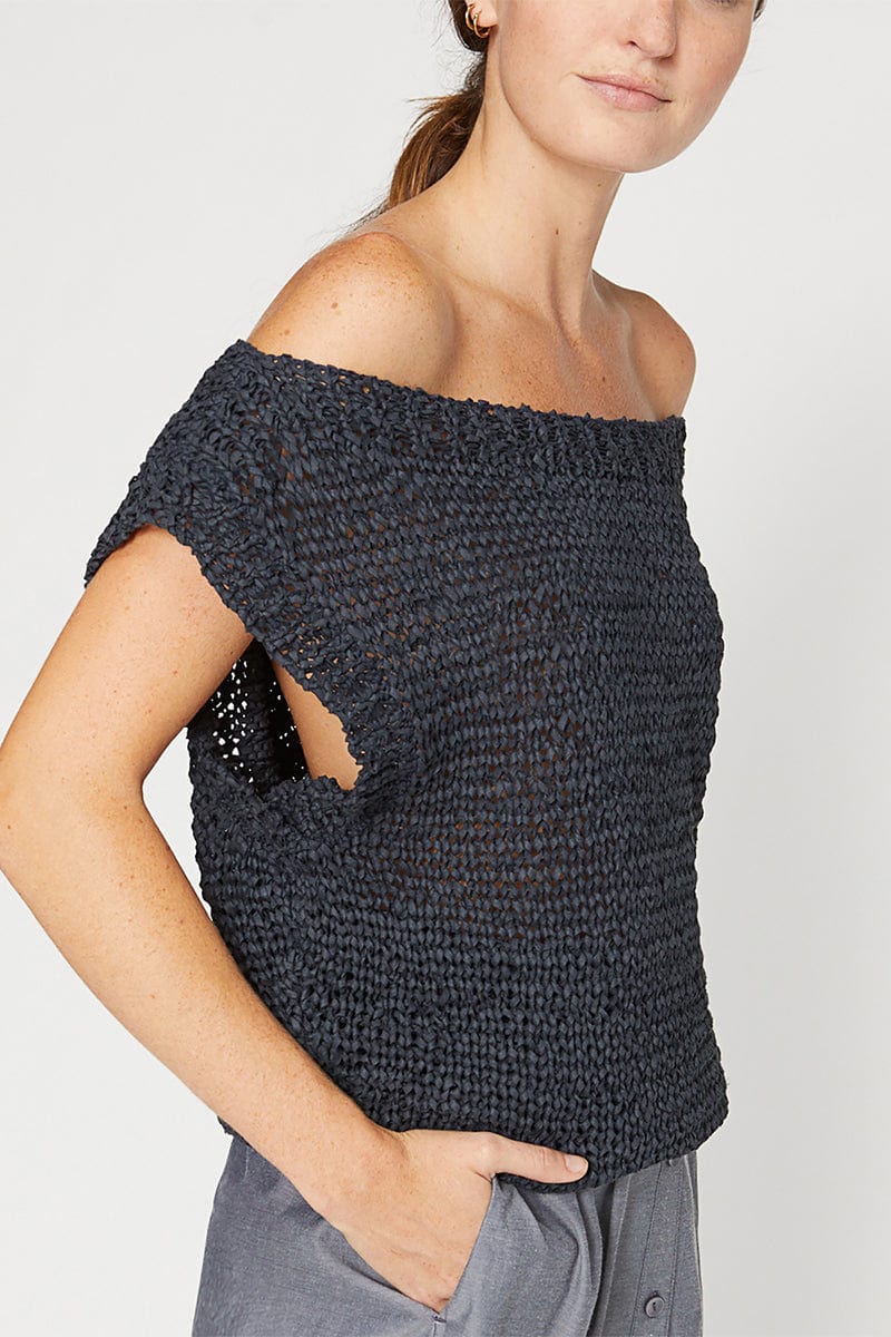 BROCHU WALKER-Cei Sueded Ribbon Top - Admiral-