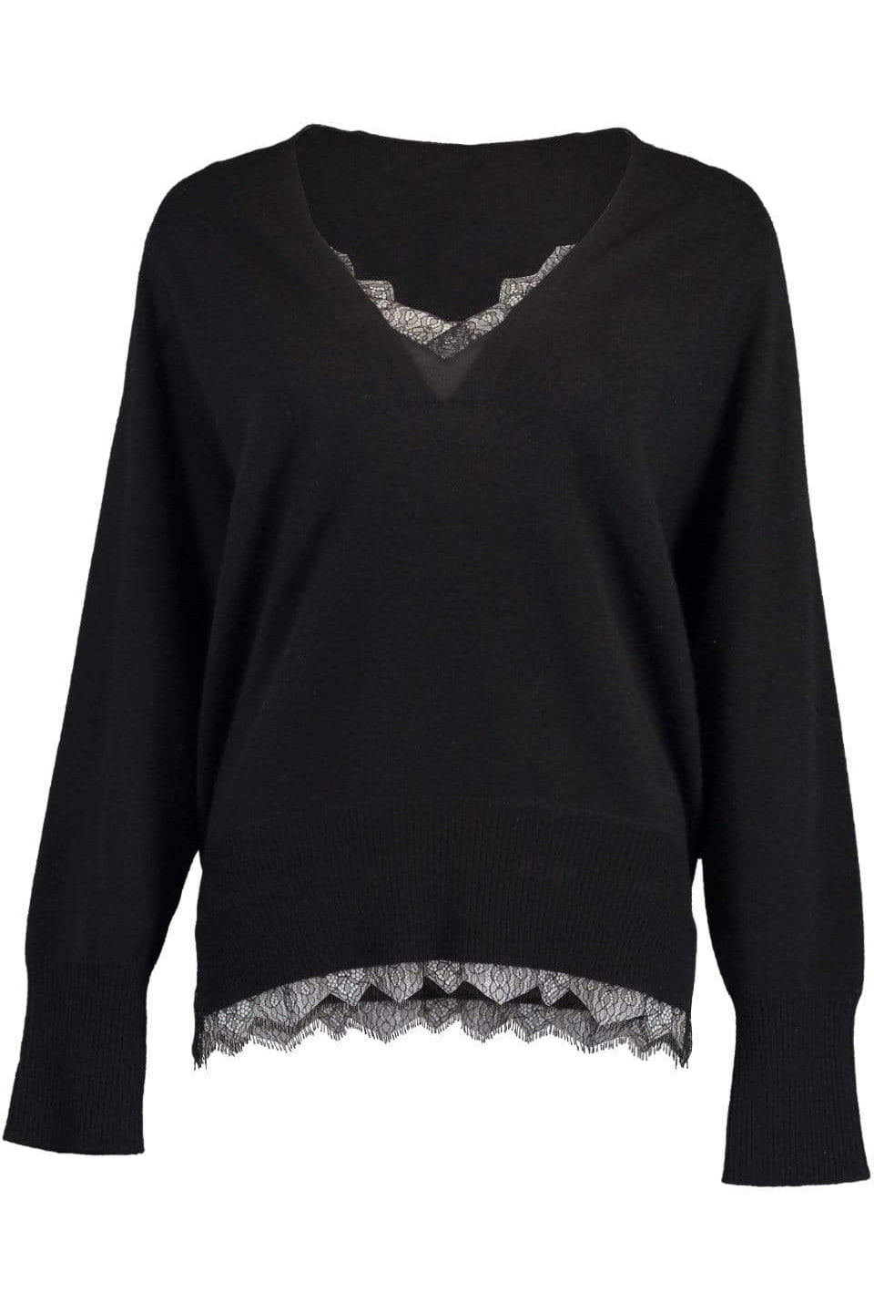 BROCHU WALKER-Black Lace Vee Looker Pullover-