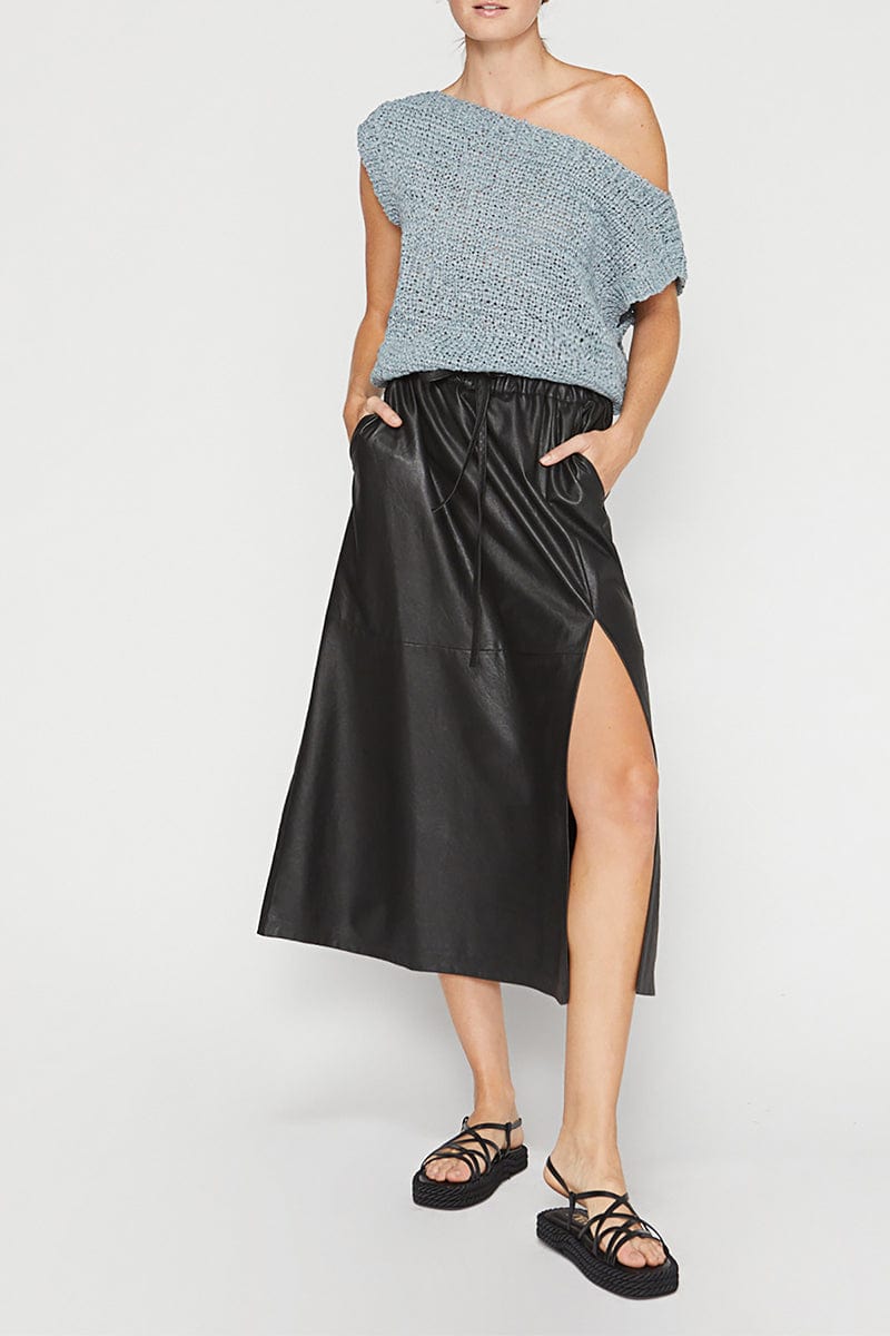 BROCHU WALKER-Cei Sueded Ribbon Top - Sky-