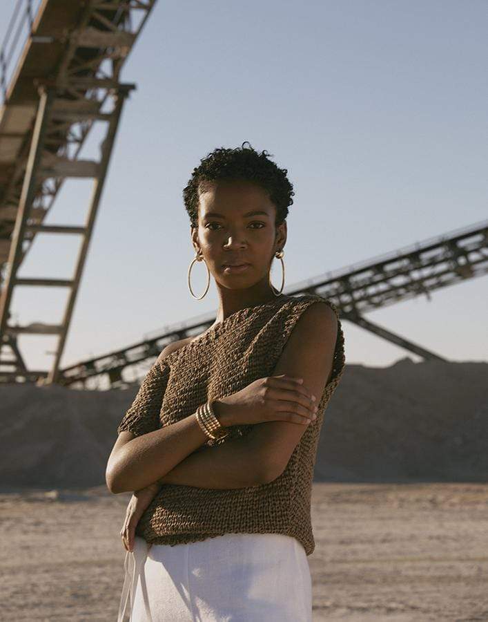 BROCHU WALKER-Cei Sueded Ribbon Top-