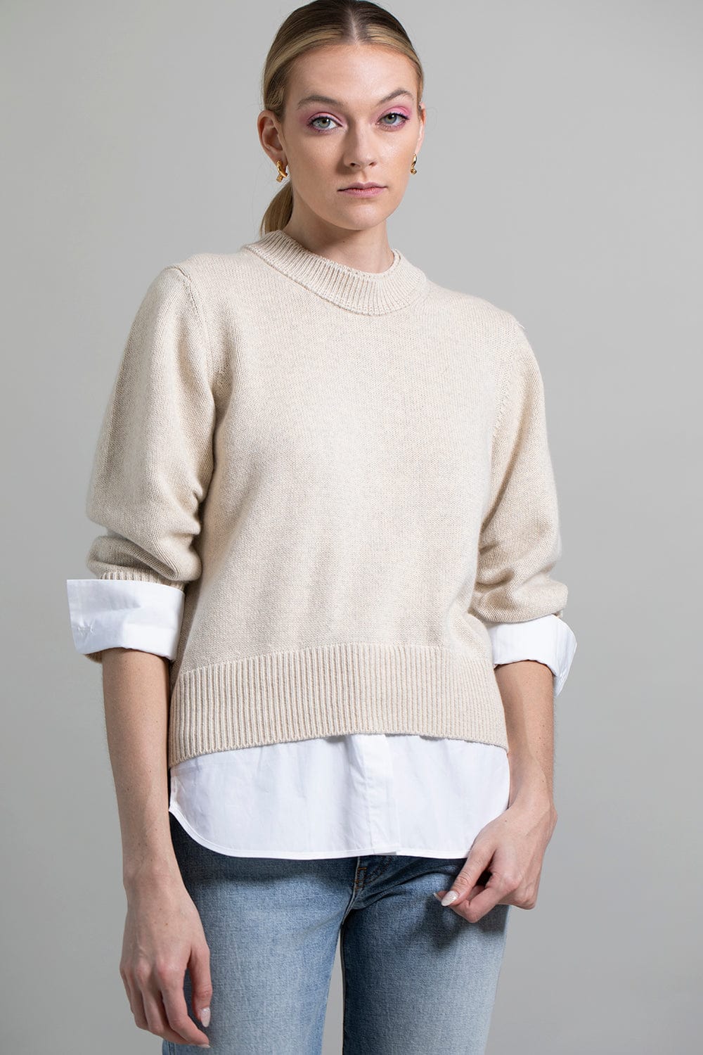 BROCHU WALKER-Raya Ruched Crew Looker-