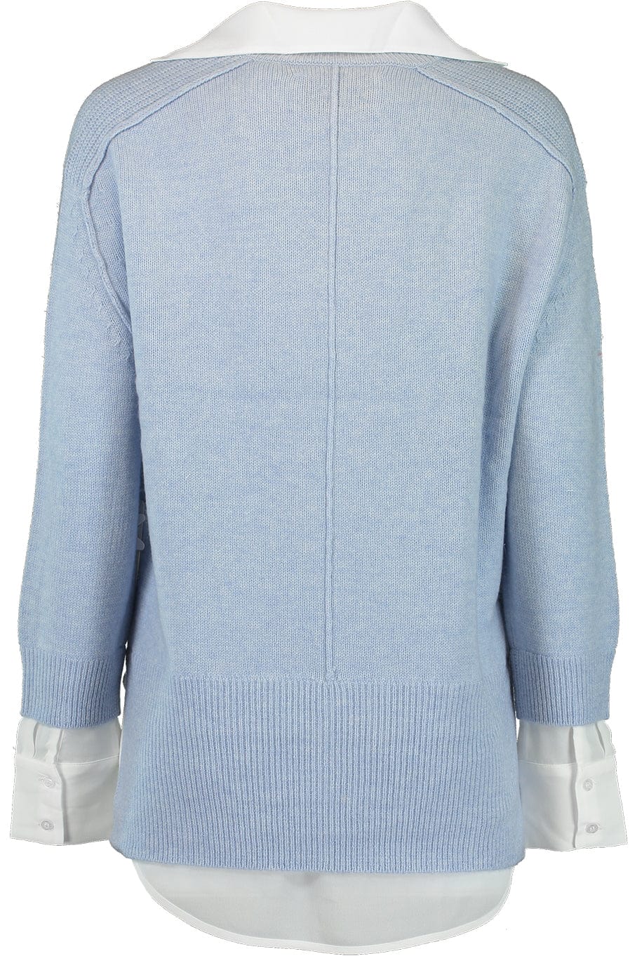 BROCHU WALKER-V Neck Layered Pullover - Sky Blue-