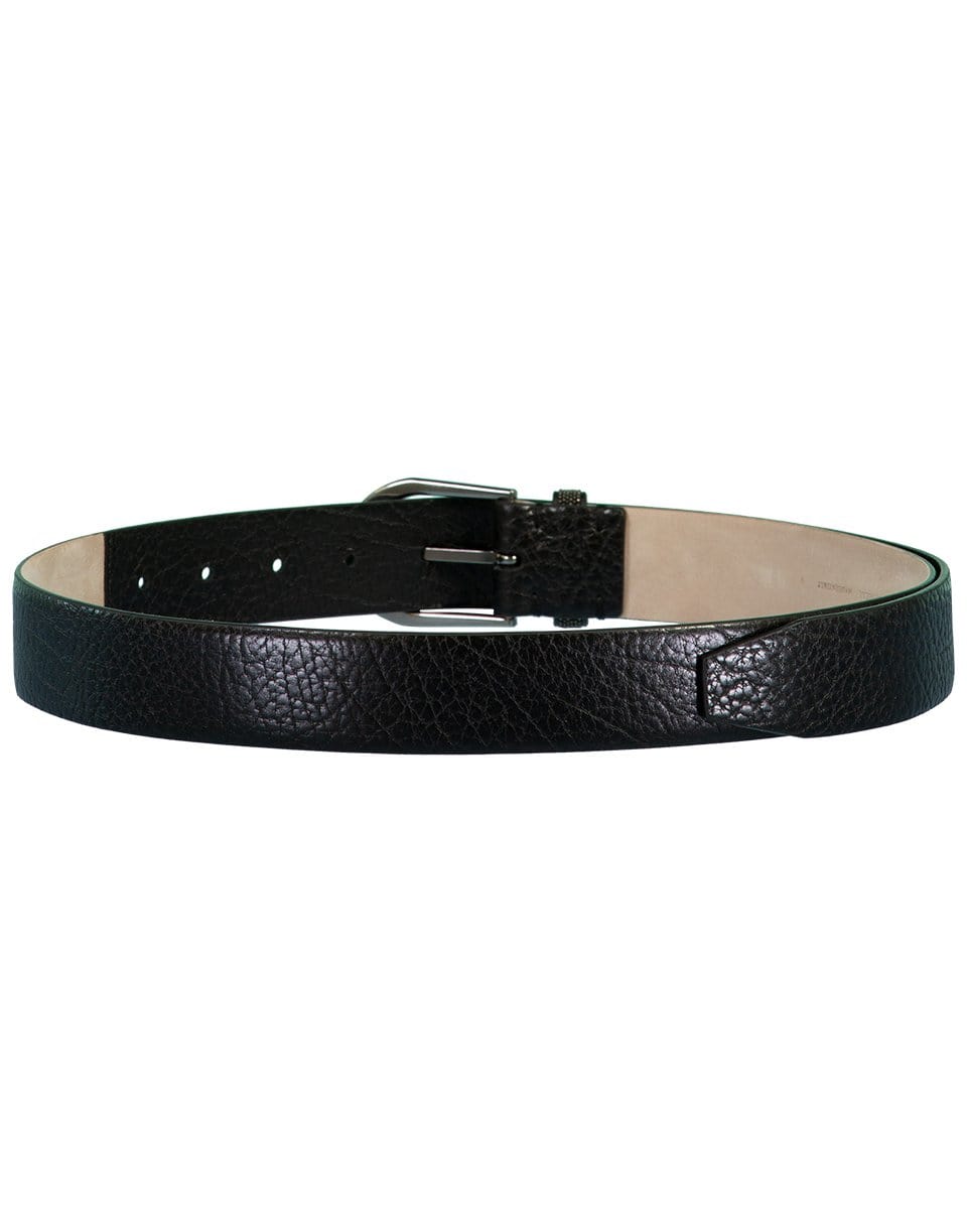 BRUNELLO CUCINELLI-Hammered Shiny Leather Belt-