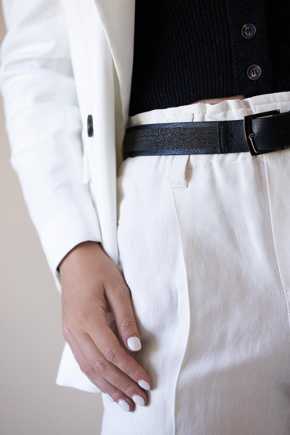 BRUNELLO CUCINELLI-Monili Leather Belt-