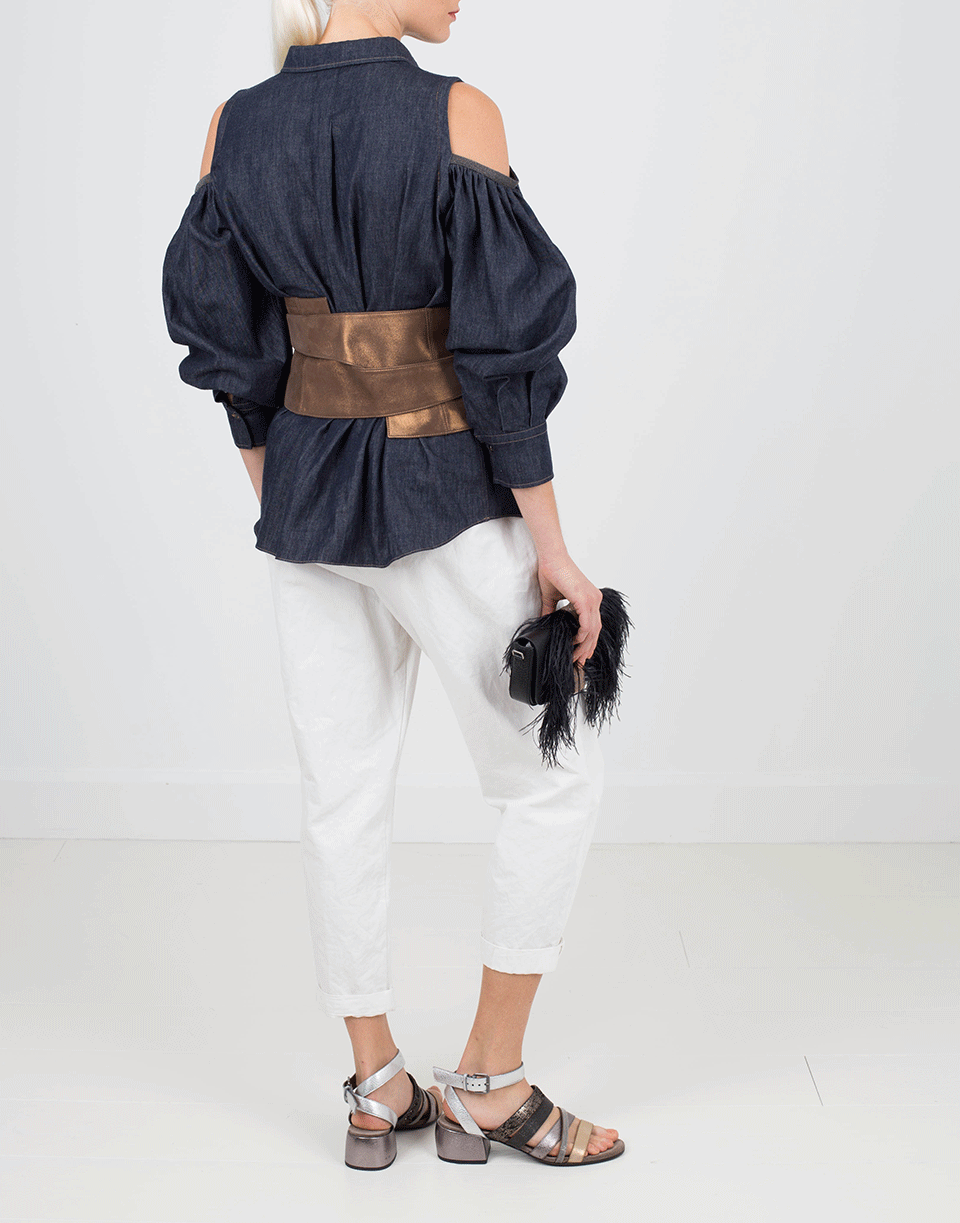BRUNELLO CUCINELLI-Metallic Corset Belt-