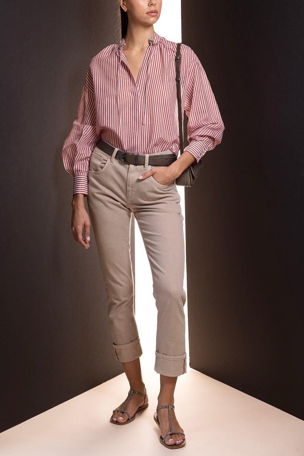 BRUNELLO CUCINELLI-Metallic Textured Leather Belt-