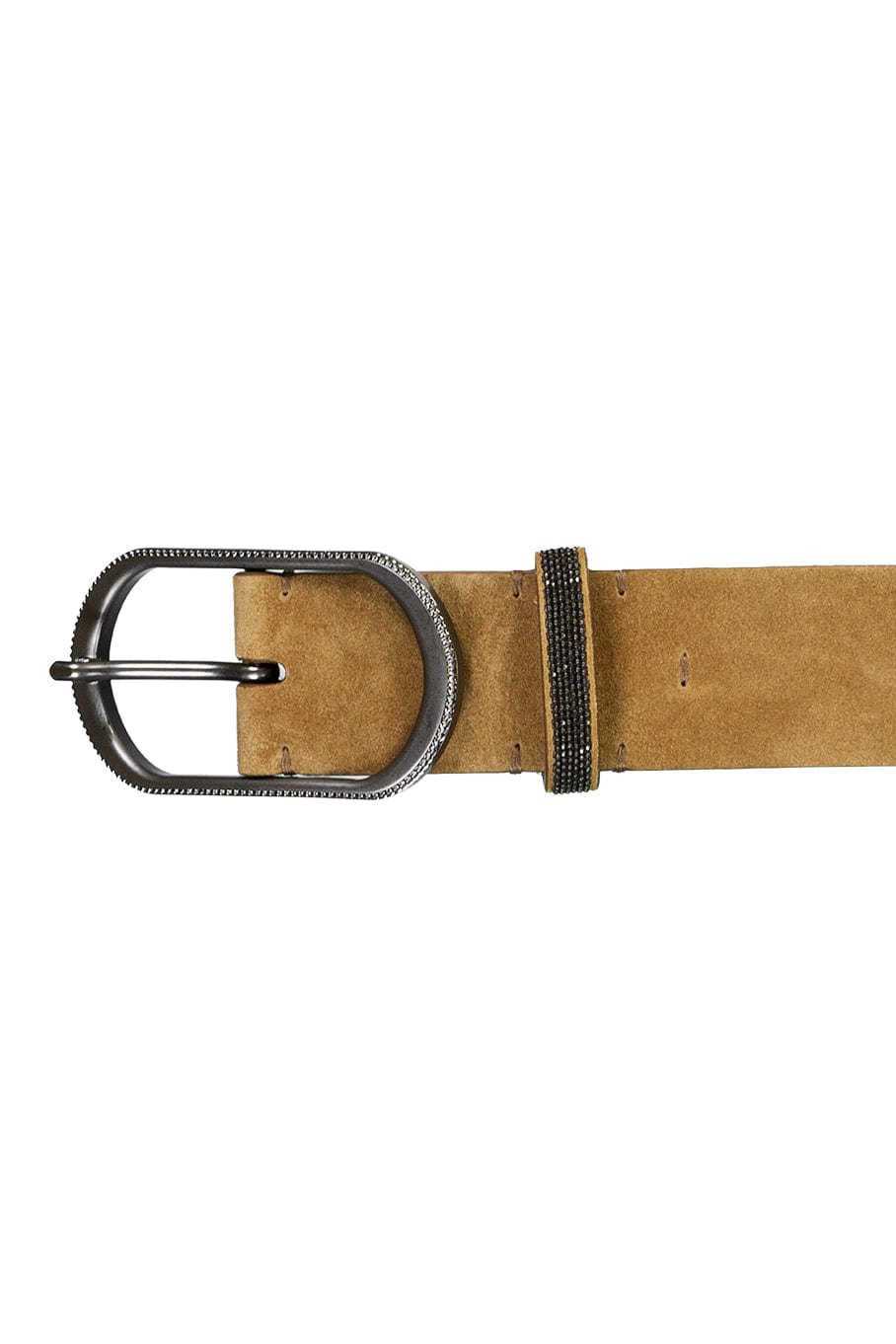 BRUNELLO CUCINELLI-Suede Belt With Monili Belt Loop-