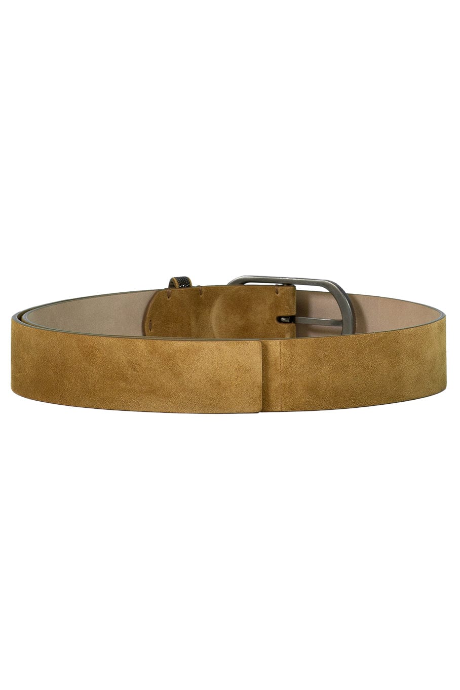 BRUNELLO CUCINELLI-Suede Belt With Monili Belt Loop-