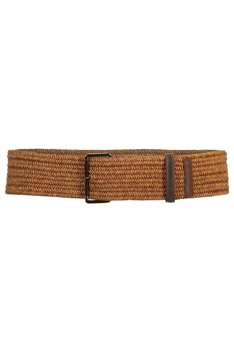 BRUNELLO CUCINELLI-Wide Raffia Belt-