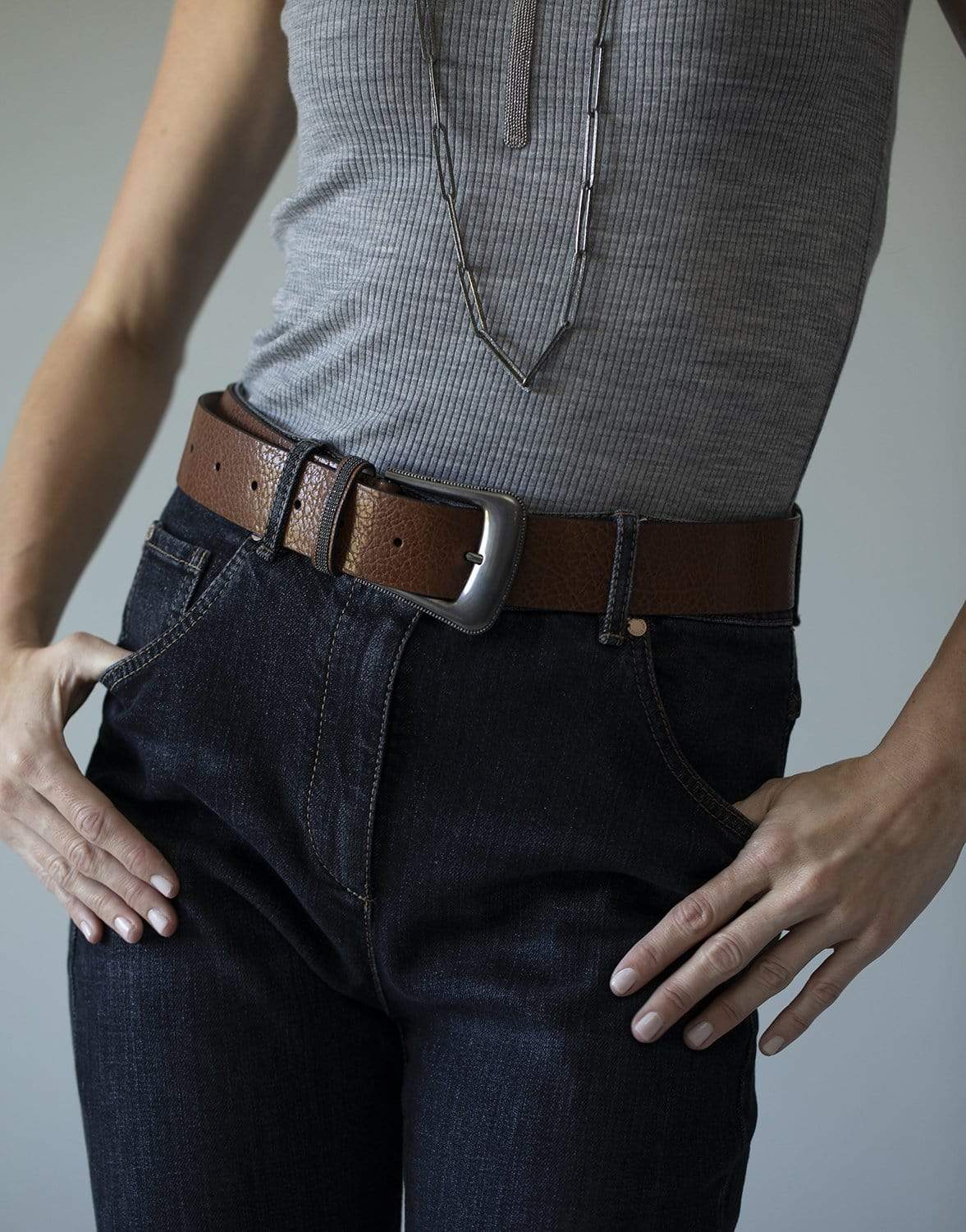 BRUNELLO CUCINELLI-Cinnamon Leather Belt-