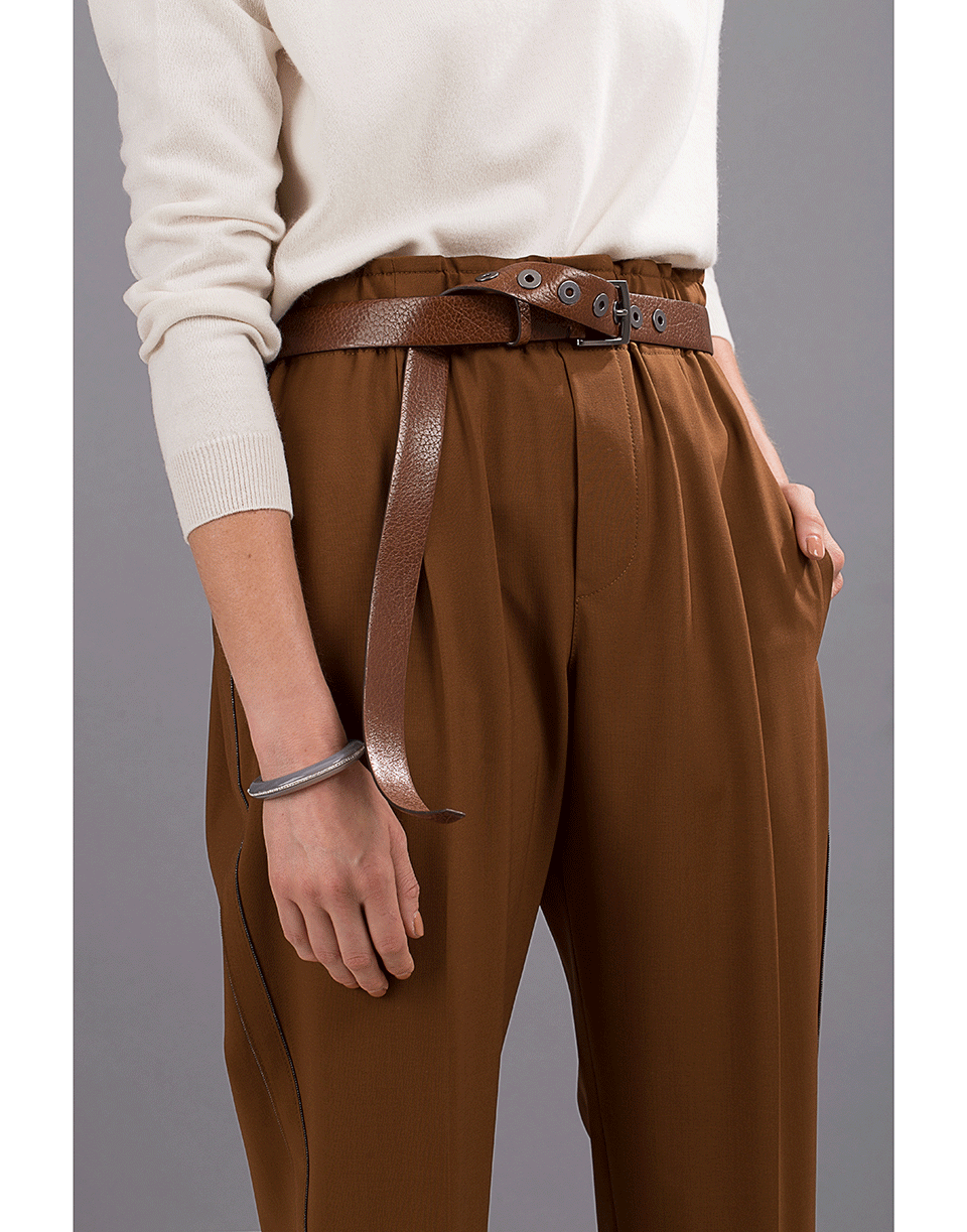 BRUNELLO CUCINELLI-Textured Grommet Belt-