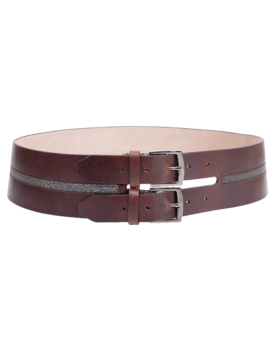 BRUNELLO CUCINELLI-Double Wide Leather Belt-