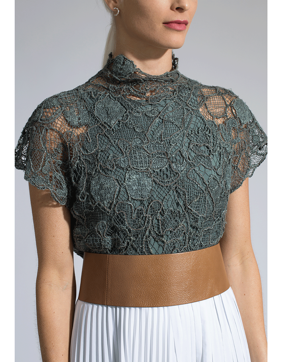 BRUNELLO CUCINELLI-Glossy Calf Corset Belt-