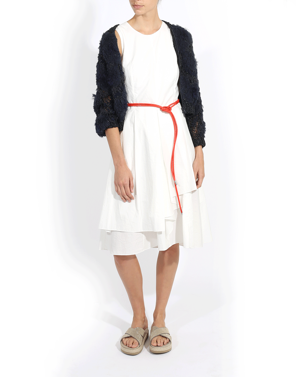 BRUNELLO CUCINELLI-Neon Leather Double Wrap Belt-POPPY