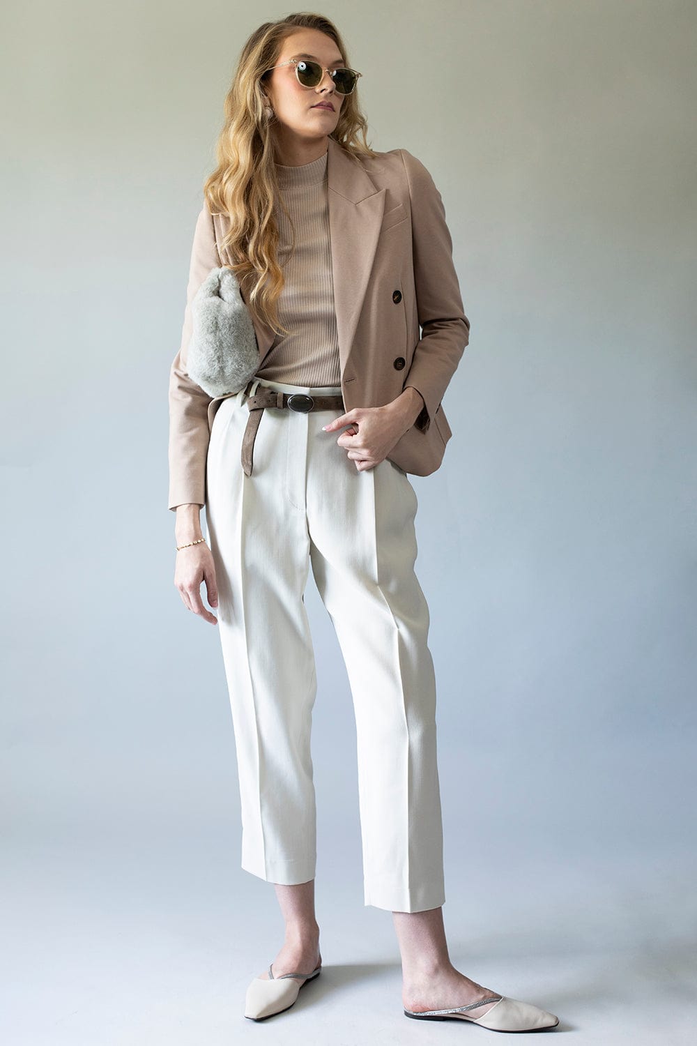 BRUNELLO CUCINELLI-Suede Belt With Oval Stone-