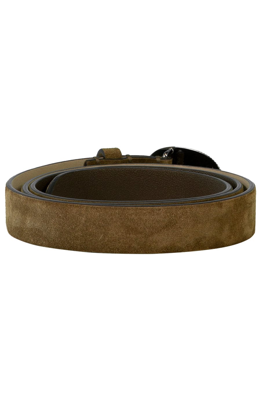 BRUNELLO CUCINELLI-Suede Belt With Oval Stone-