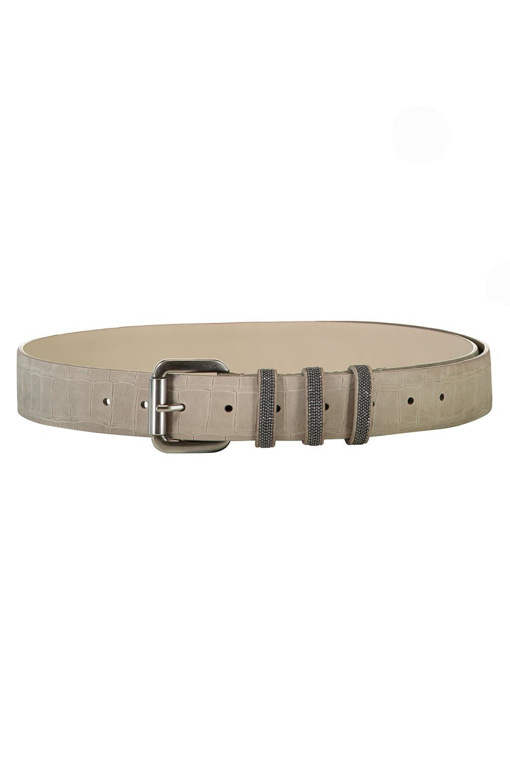 Three Ring Embossed Belt-TAUPE-S-ACCESSORIEBELTS-BRUNELLO CUCINELLI