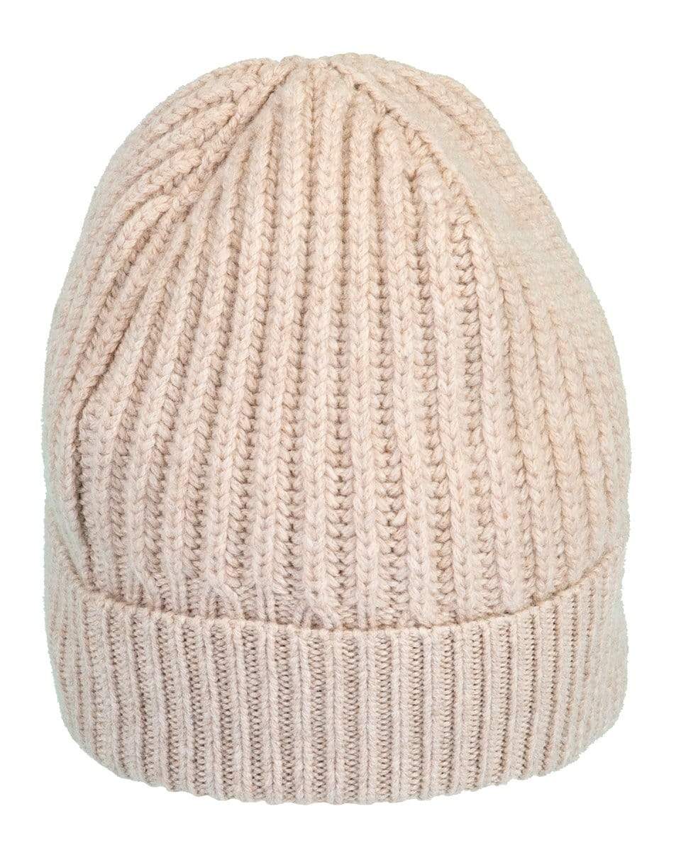 BRUNELLO CUCINELLI-Monili Tab Cashmere Ribbed Hat-HONEY