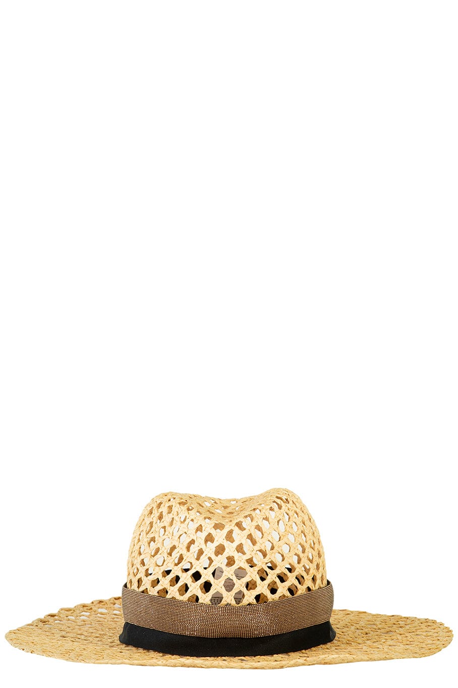 BRUNELLO CUCINELLI-Raffia Net Fedora-