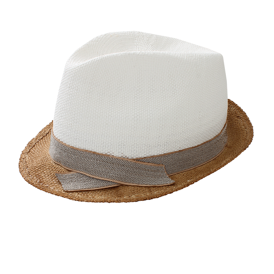 BRUNELLO CUCINELLI-Monili Raffia Fedora-