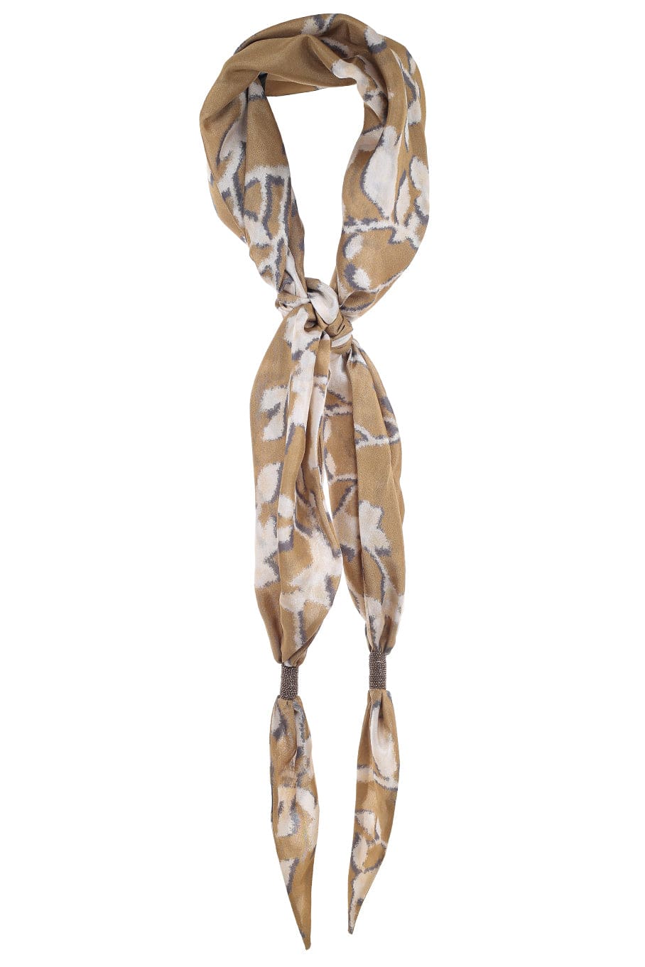 BRUNELLO CUCINELLI-Printed Scarf With Monili-ADIMORO