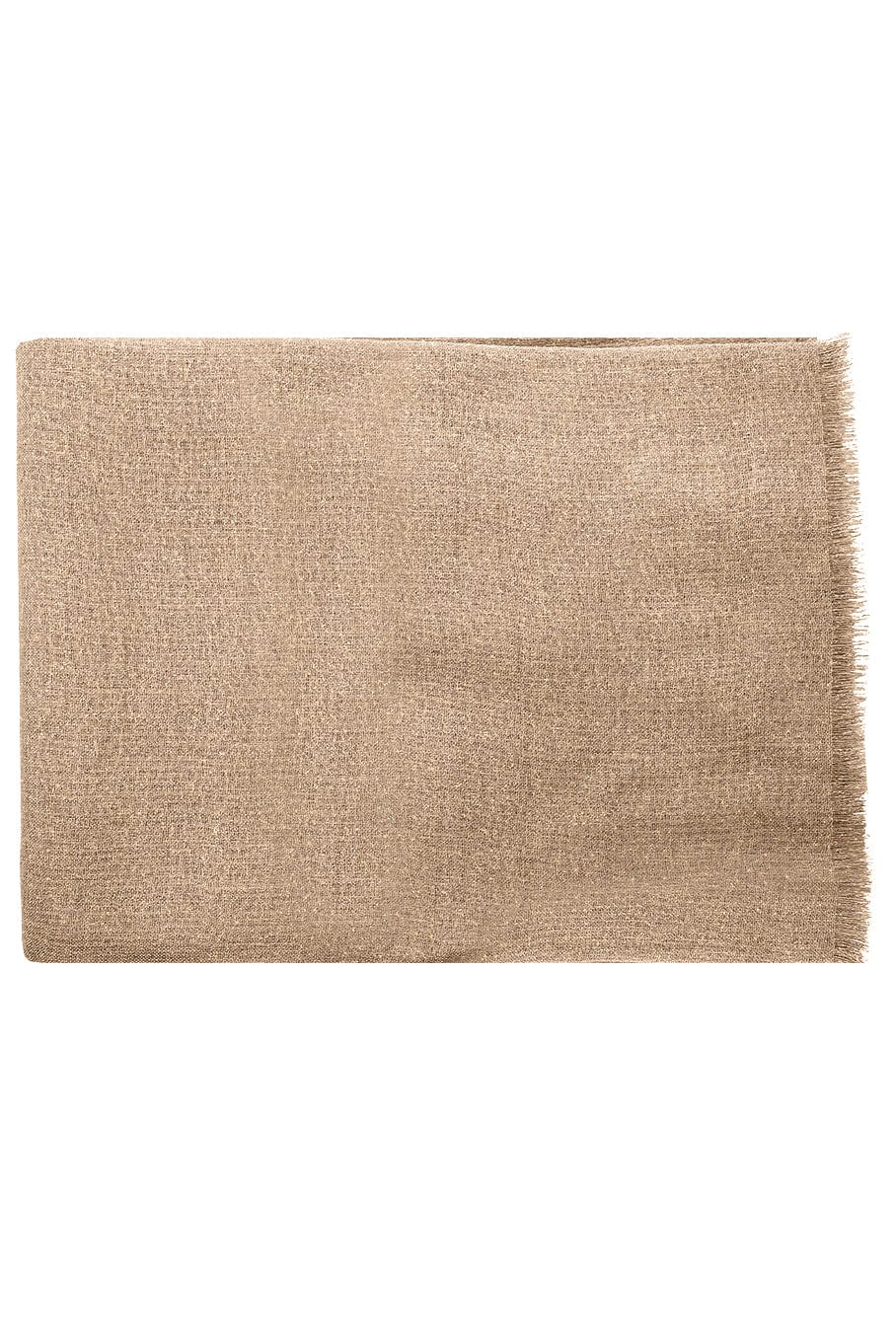 BRUNELLO CUCINELLI-Cashmere Silk Fringe Scarf - Almond Butter-ALMOND BUTTER