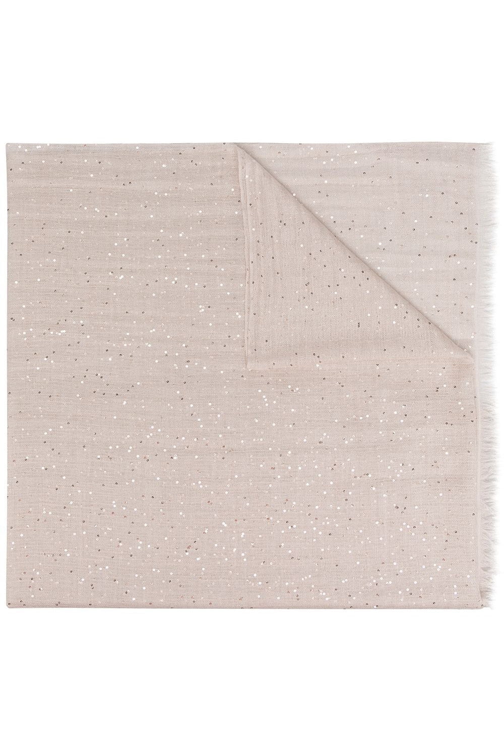 BRUNELLO CUCINELLI-Cashmere Silk Pailette Scarf - Almond Butter-ALMOND BUTTER