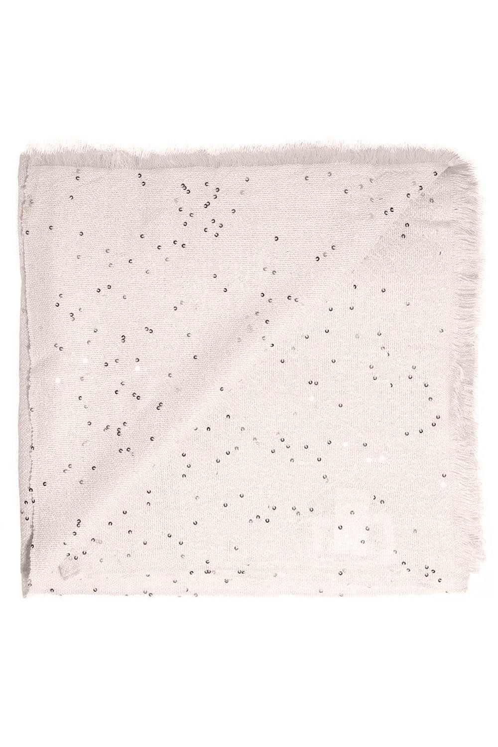 BRUNELLO CUCINELLI-Silk Paillette Scarf - Beige-BEIGE