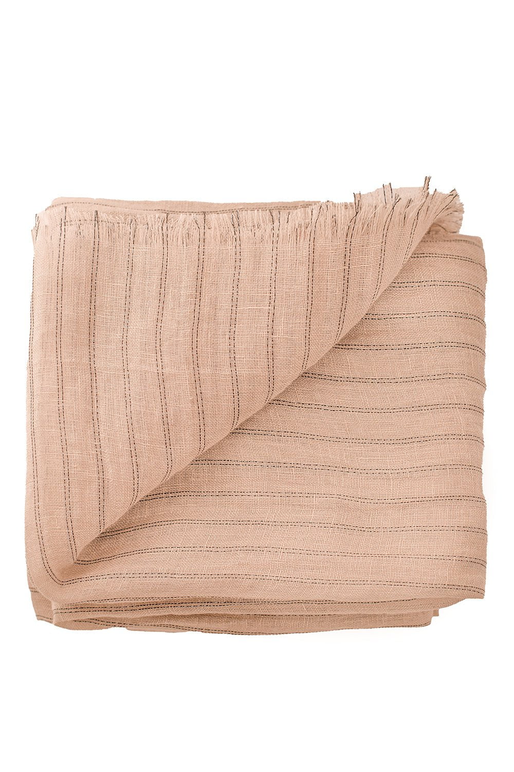 BRUNELLO CUCINELLI-Striped Scarf - Beige-BEIGE