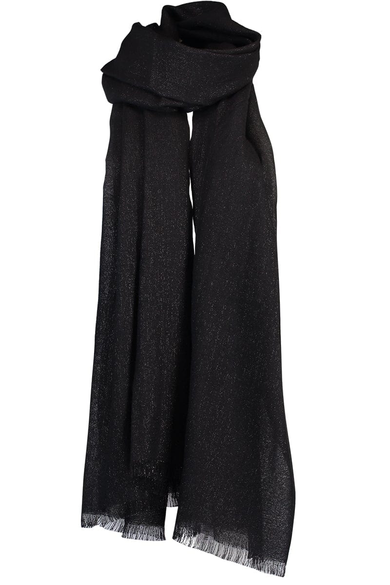 BRUNELLO CUCINELLI-Cashmere Silk Lurex Scarf-BLACK