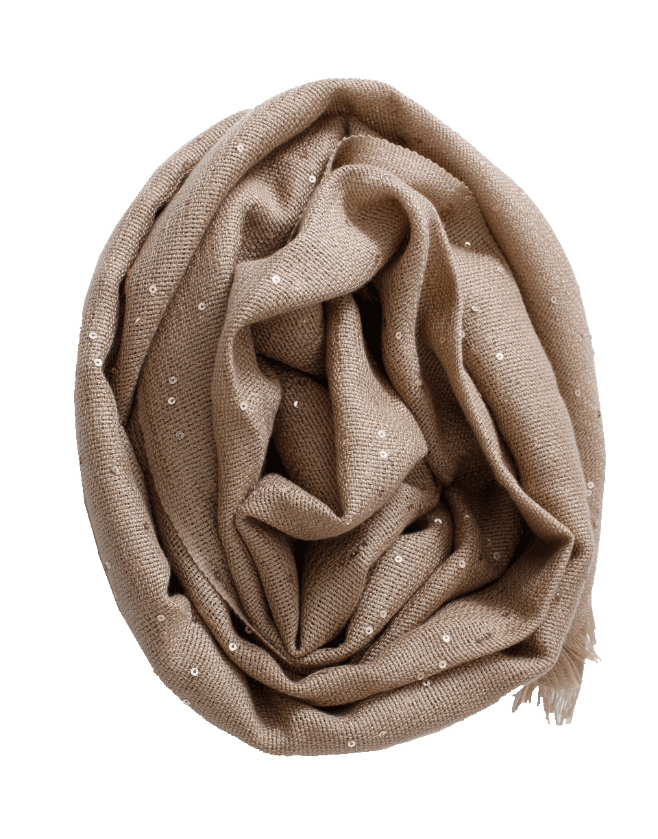 BRUNELLO CUCINELLI-Pailette Scarf-CAMEL