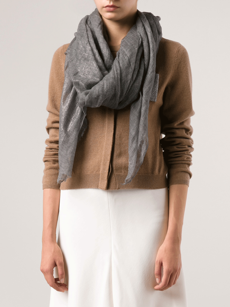 BRUNELLO CUCINELLI-Spotted Lame Scarf-GRACH701