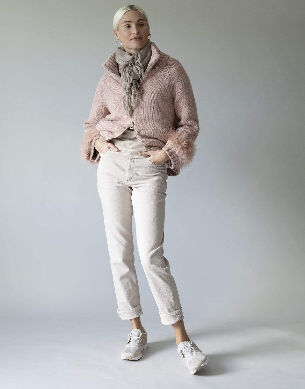 BRUNELLO CUCINELLI-Grain Cashmere and Silk Scarf-GRAIN