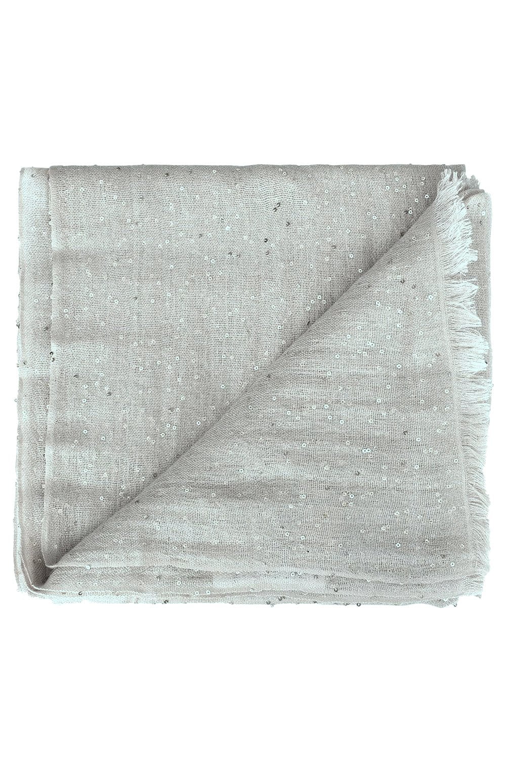 BRUNELLO CUCINELLI-Pailette Scarf - Grey Beige-GREYBGE