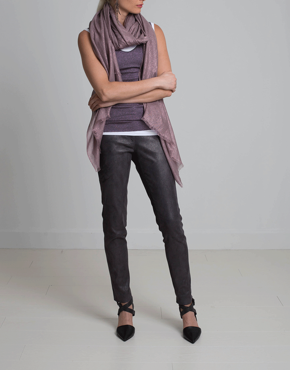 BRUNELLO CUCINELLI-Silk Lurex Scarf-MAUVE
