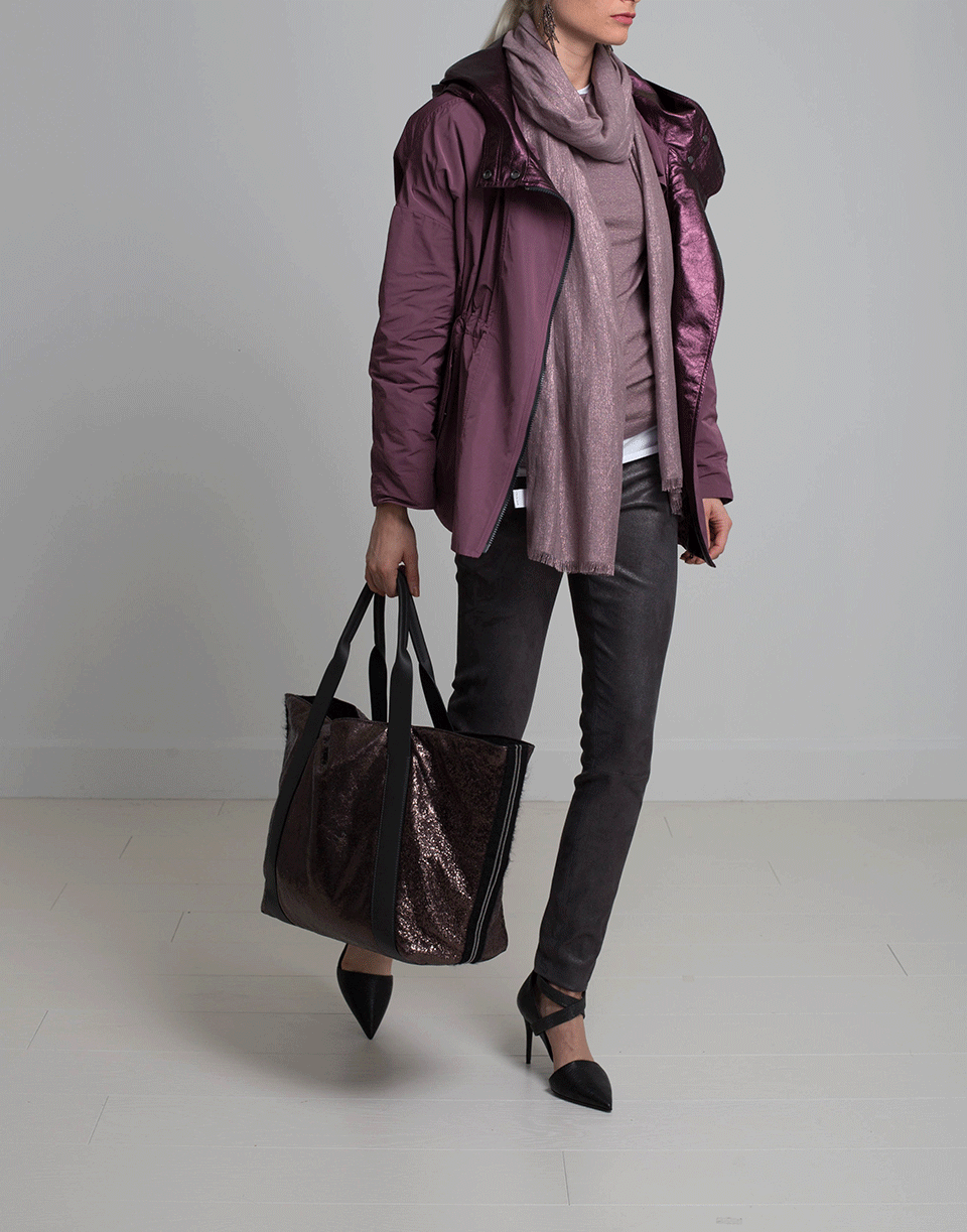 BRUNELLO CUCINELLI-Silk Lurex Scarf-MAUVE