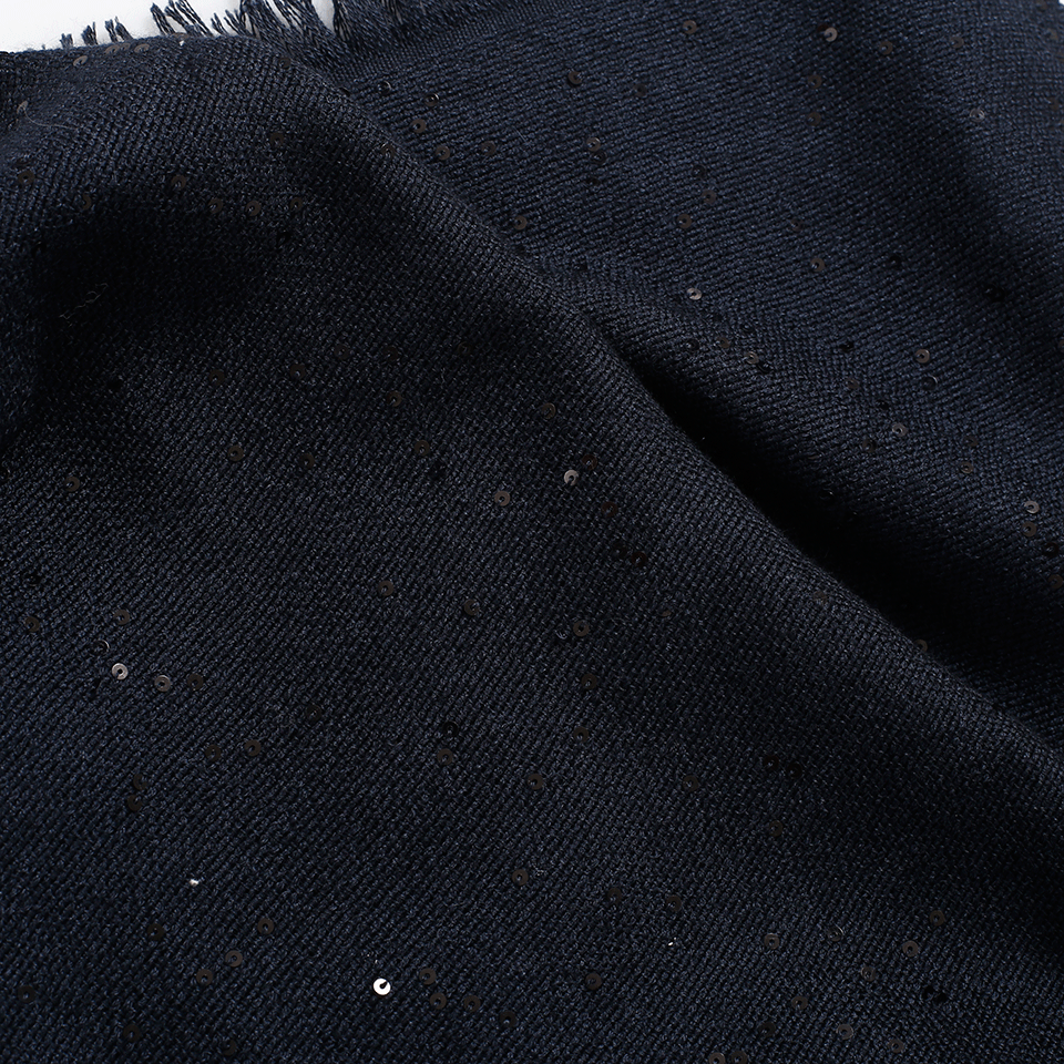 BRUNELLO CUCINELLI-Pailette Scarf-NAVY