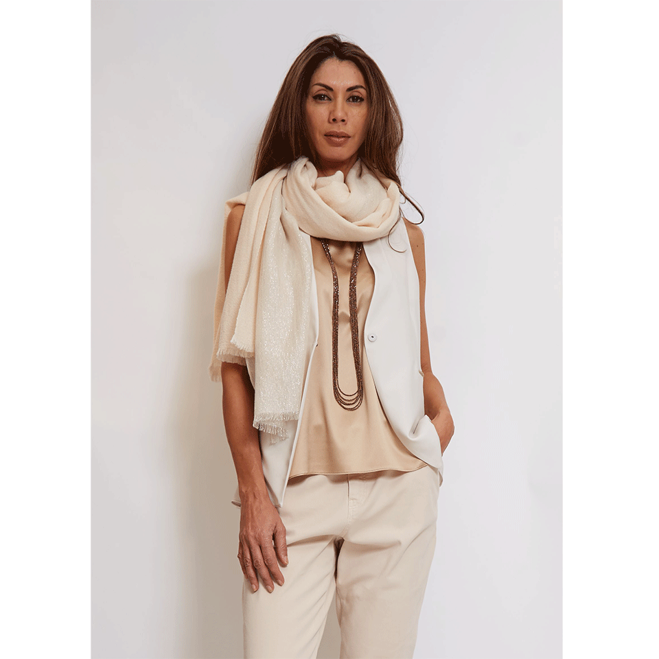 BRUNELLO CUCINELLI-Cashmere Silk Lurex Scarf-ORZO