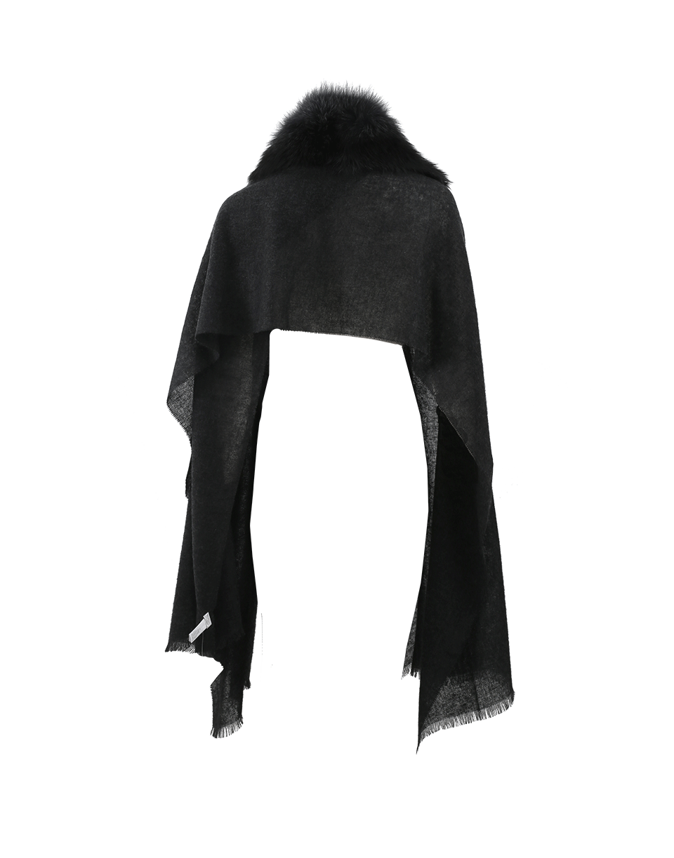 BRUNELLO CUCINELLI-Fox Fur Trim Scarf-VOL/BLUE