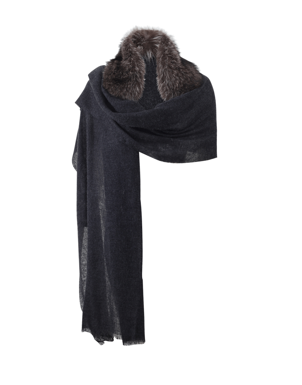 BRUNELLO CUCINELLI-Marmota Embellished Scarf-VOLCANO